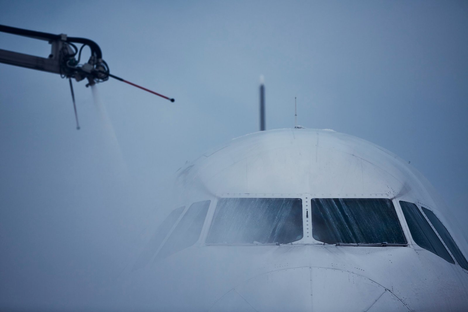 Deicing of airplane before flight