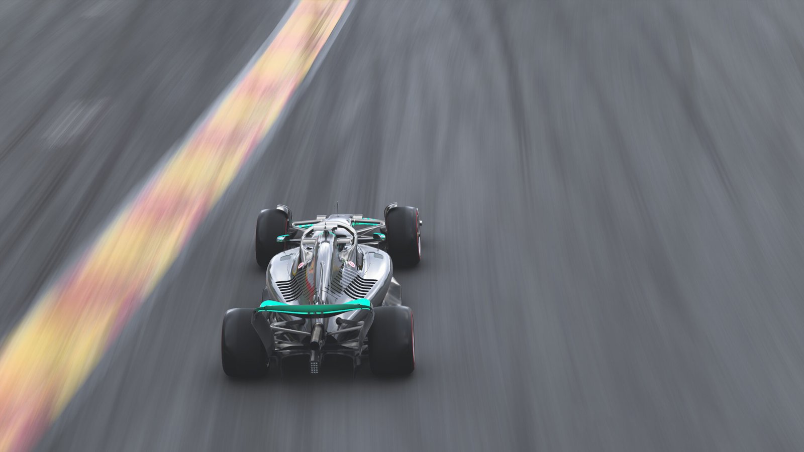 Racing car running on track 3D illustration.